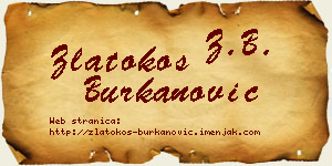 Zlatokos Burkanović vizit kartica